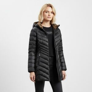 Laundry By Shelli Segal Black Quilted Goose Down Puffer Coat